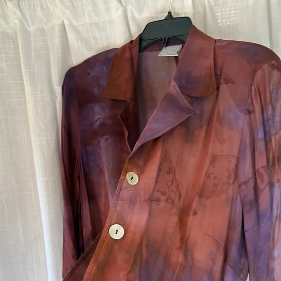 Rabbit Rabbit Rabbit Orange and Purple Sheath Dress with Duster Jacket - Picture 15 of 16